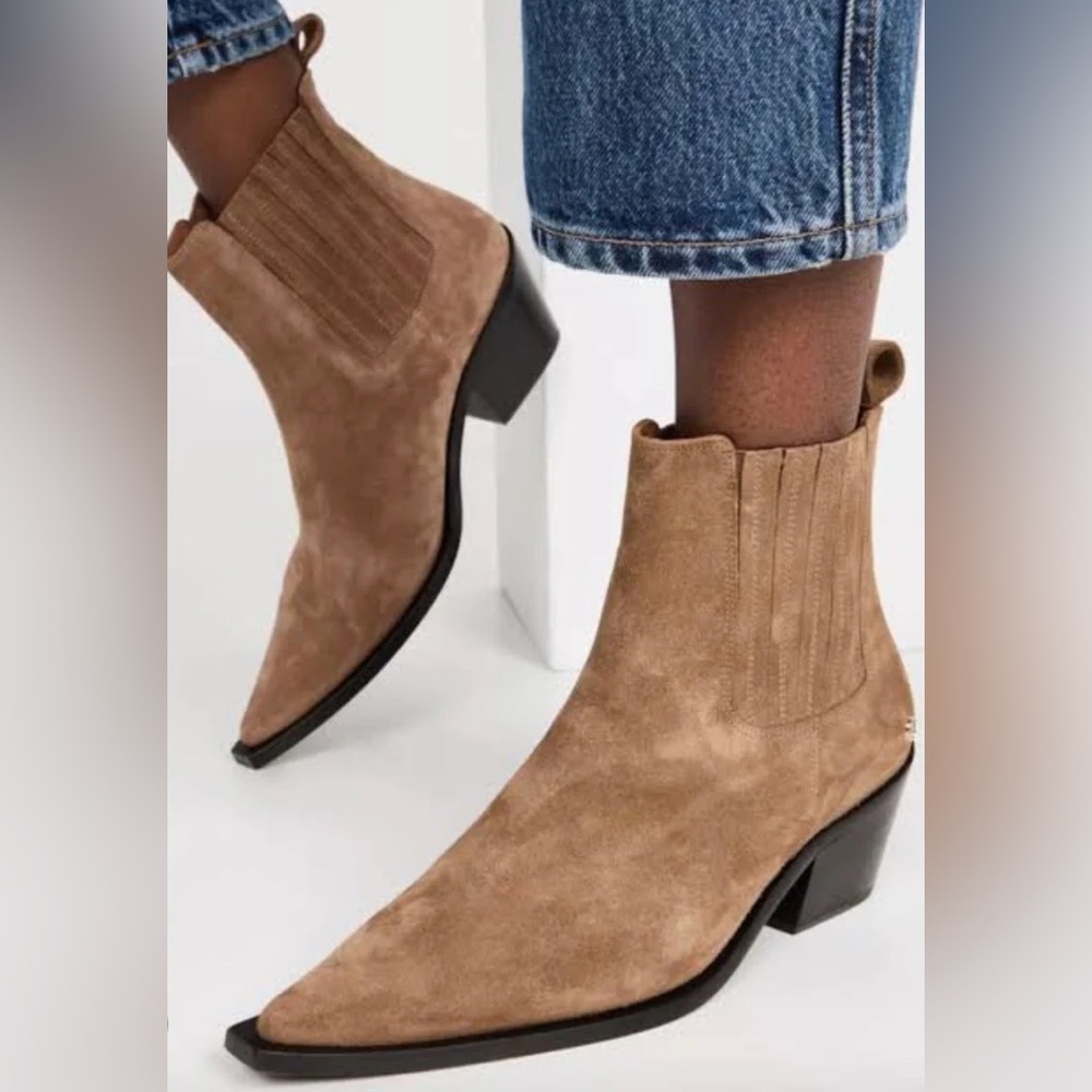 Anine Bing Suede Ankle Booties in Light Brown - Picture 4 of 6